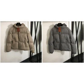 Loro Piana solid color casual knitted hooded down jacket with detachable hood-5397  